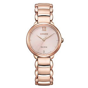 Đồng Hồ Nữ Citizen Đính Kim Cương Dây Thép Không Gỉ EM0922-81X - Mặt Hồng (Sapphire)