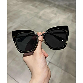 Kính râm Mắt mèo bản to màu đen thời trang