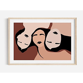 Tranh in cao cấp | Tranh nghệ thuật trừu tượng - Abstract People Art, Mid Century Art, Modern Abstract Art