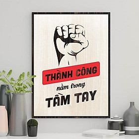 Tranh gỗ decor tạo động lực "Thành công nằm trong tầm tay