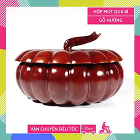 Mua Hộp mứt gỗ hương QUẢ BÍ nguyên khối nặng chắc sang trọng - Rộng 28cm Cao 18cm có đế