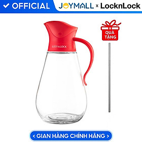 Bình Đựng Dầu Với Nắp Mở Tự Động Lock&Lock CKO101BLK (550ml) - Hàng Chính Hãng, Thân Bình Bằng Thủy Tinh Chịu Nhiệt, Tặng Kèm Ống Hút Inox