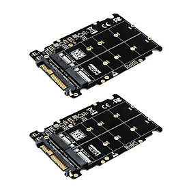 2pcs NVME M.2 SSD Key M/B to U.2 SFF-8639 Adapter Converter Card