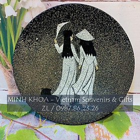 Mua Bộ 2 Đĩa Tròn Sơn Mài Cẩn Trứng Trai 20 Cm - Vietnam Lacquer Round Plate With Handpanting
