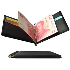 Simple Metal Money Clip Wallets Men Slim RFID Blocking Card Holder Minimalist Bifold