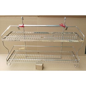 Kệ chén bát 2 tầng cao cấp inox sus304 sáng bóng và là inox đặc 100% không rỉ sét.