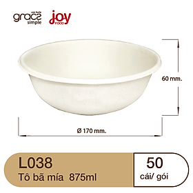 Mua Combo 50 tô bã mía Gracz Thái Lan 875ml (nâu) + Nắp Nhựa PET