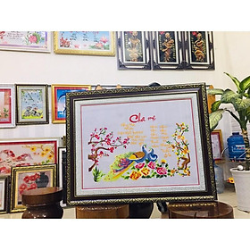 Mua Tranh thêu truyền thống Cha Mẹ đã đóng khung 84x67