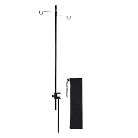Outdoor Lamp Pole, Camping Lantern Stand Hanging Tent Light Holder Multifunction Light Stand Hanger Lamp Hook Stand for Fishing, BBQ, Garden