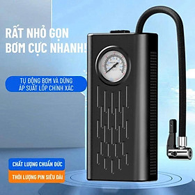 Máy bơm lốp ôtô không dây cầm tay sạc USB ngắt tự động, thiết kế nhỏ gọn công suất lớn