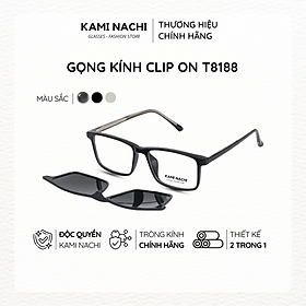 Gọng kính Clip On phiên bản vuông size M đa năng, cắt được cận KAMI NACHI T8188