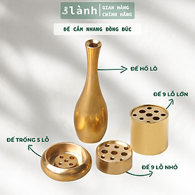 Mua Đế Cắm Nhang Trầm Hương 5-9 Lỗ Bằng Đồng Thau Nguyên Chất Hình Trống Tối Giản Phù Hợp Nhiều Kích Thước Nhang