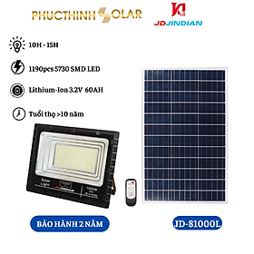 Mua Đèn Pha Năng Lượng Mặt Trời 1000W Jindian JD-81000L  Đèn Led Ngoài Trời Cảm Biến Ánh Sáng  Chống Nước | Phúc Thịnh Solar