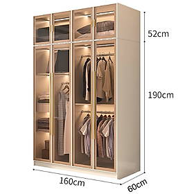 Mua   Miễn phí vận chuyển & lắp đặt   Tủ quần áo cánh kính Ohaha có kèm đèn led - TCK005