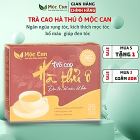 Combo 3 hộp Trà cao hà thủ ô túi lọc Mộc Can bổ máu đen tóc ngăn ngừa rụng tóc, tóc bạc sớm