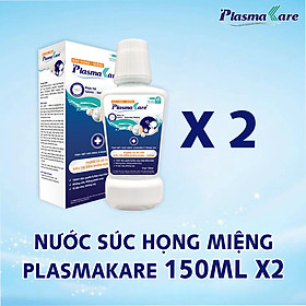 Combo 2 Nước Súc Miệng Nano Bạc PlasmaKare Chai Mini 150ml: Dịu họng, Giảm ho, Sạch đờm [Chính hãng]