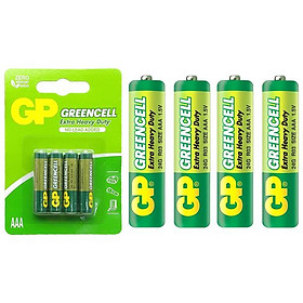 Vỉ 4 Pin Đũa GP Greencell Extra Heavy Duty AAA 1.5V - GP 24G-2U4