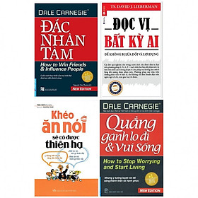 [Download Sách] Combo đắc nhân tâm, đọc vị bất kì ai, quẳng gánh lo đi và vui sống, khéo ăn nói có được thiên hạ tặng truyện song ngữ bìa mềm anh việt robinson