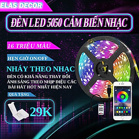 Mua Đèn led đổi màu 5050 RGB 5m cảm biến nhạc  kết nối Bluetooth điêu khiển qua app điện thoại