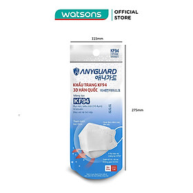 Khẩu Trang 3D Anyguard KF94 Màu Trắng Lớn 1 Cái Túi