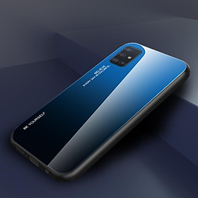 Ốp lưng kính màu Gradient viền dẻo dành cho Samsung Galaxy A51