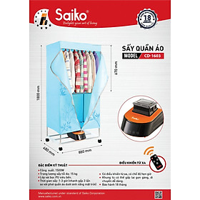 Mua Tủ sấy quần áo Saiko CD-1603