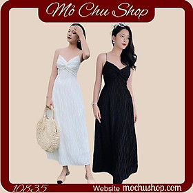 ĐẦM MAXI 2 DÂY XOẮN NGỰC 77830524 [MỎ CHU SHOP