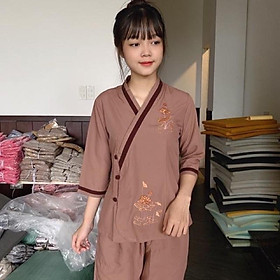 Đồ Lam Đi Chùa # Mẫu Bà Lai Viền # Đồ Bộ Nữ # Quần Áo Nữ