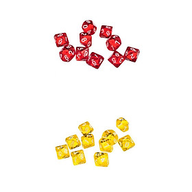 20 Pieces D10 Polyhedral Dice for Dungeons and Dragons Games Yellow+Red