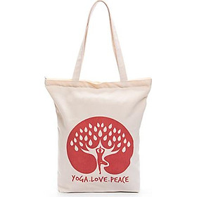Túi Vải Canvas Yoga Love Peace - The Happy Bag (Có dây kéo)
