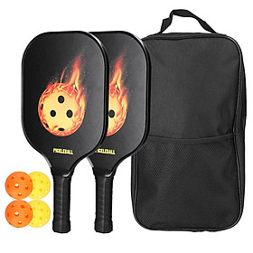 Pickleball Rackets Set Pickleball Paddle Set of 2 Rackets and 4 Pickleballs Balls Pickle-Ball Racquet with Balls Sports Accessory