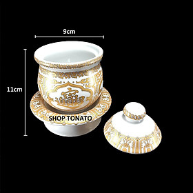 CHUNG NẮP CHIÊU TÀI TRẮNG NP CAO 10CM,11CM