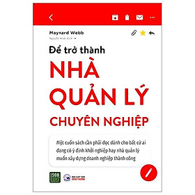 Sách Để Trở Thành Nhà Quản Lý Chuyên Nghiệp
