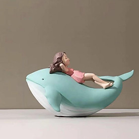 Girl Figurine Resin Sculpture Crafts Home Desktop Decor Ornament Gift