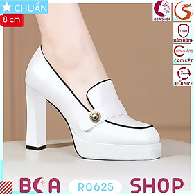Cao gót nữ đế đúp 8p RO625 ROSATA tại BCASHOP thiết kế mũi vuông sành điệu, thời trang và sang trọng
