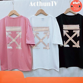 Áo thun tay lỡ nam nữ, áo phông unisex form rộng chất cotton mát mịn thấm hút mồ hôi in hình OFF 1