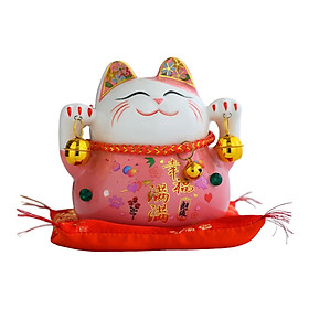 Lucky Cat Statue Piggy Bank Animal Sculpture for New Year Decoration