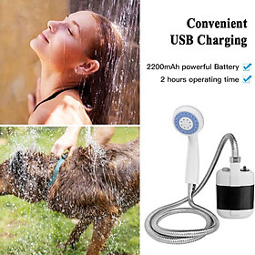 Compact Portable Outdoor Shower USB Rechargeable  Backpacking Handheld Camping Shower for Beach Cleaning Watering Travel Swimming