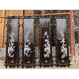 Mua Tranh treo tường bằng gỗ gụ  kết hợp với khảm ốc singgapore  tích bốn mùa  xuân hạ thu đông  kt 35×117×3cm