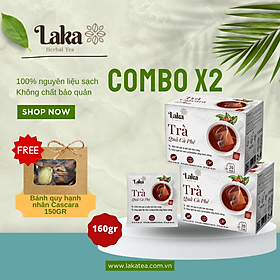 COMBO Tặng Quà - 2 Hộp Trà Cà Phê Cascara Túi lọc LAKA 80gr, 100% quả cà phê chín mọng