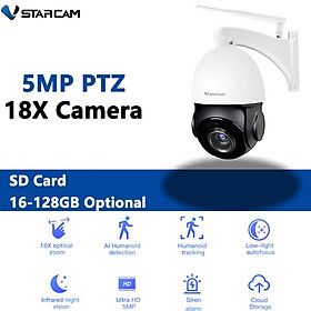 Vstarcam mới bảo mật ngoài trời không dây 18x 5mp camera IP camera HD Waterproof IR Color Night Two Way Phone Home Phone app