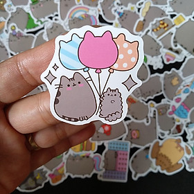 Nơi bán Set 30 sticker mèo Pusheen có ép lụa - Giá Từ -1đ