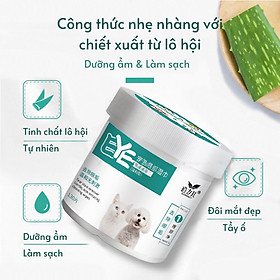 Khăn Ướt Lau Mắt Lau Tai Chiết Xuất Từ Nha Đam An Toàn Cho Chó Mèo Hộp 130 Miếng - Lau mắt