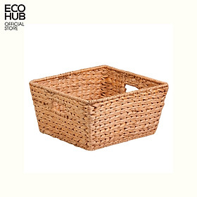 Mua Giỏ lục bình ECOHUB hình vuông đáy vát Decor / Đựng đồ Có tay cầm (Square Hyacinth Basket With Handle)