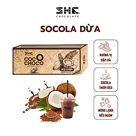 Socola bột Dừa lạnh Coco Choco - Hộp 150g - SHE Chocolate. Hương vị đậm đà, bổ sung năng lượng, tốt cho sức khỏe. Quà tặng người thân, dịp lễ