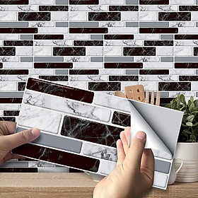 27 mảnh gạch dán gạch 3d Tường bằng quang học 20x10cm tự trang trí tường Ticker Ticker cho nhà bếp và phòng tắm