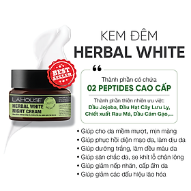 Kem đêm dưỡng trắng da Lá House Herbal White Night Cream 10ml/30ml