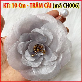 Tag Hoa Voan Lớn Cài Áo HANDMADE, Kiểu Cài Áo Hoa Có Ghim