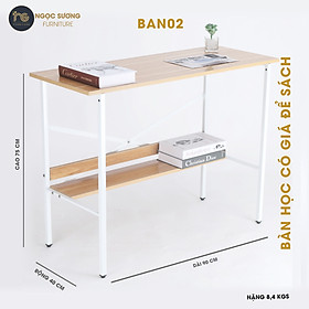 Mua Bàn học có giá để Sách BAN02 Ngọc Sương dài 90cm x rộng 40cm x cao 75cm