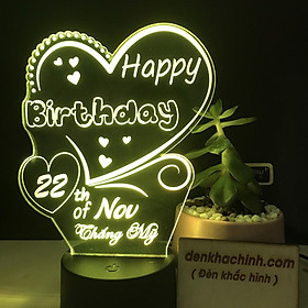 Mua Đèn led chúc mừng sinh nhật  tranh thư pháp  để bàn  trang trí  đèn ngủ  quà tặng 